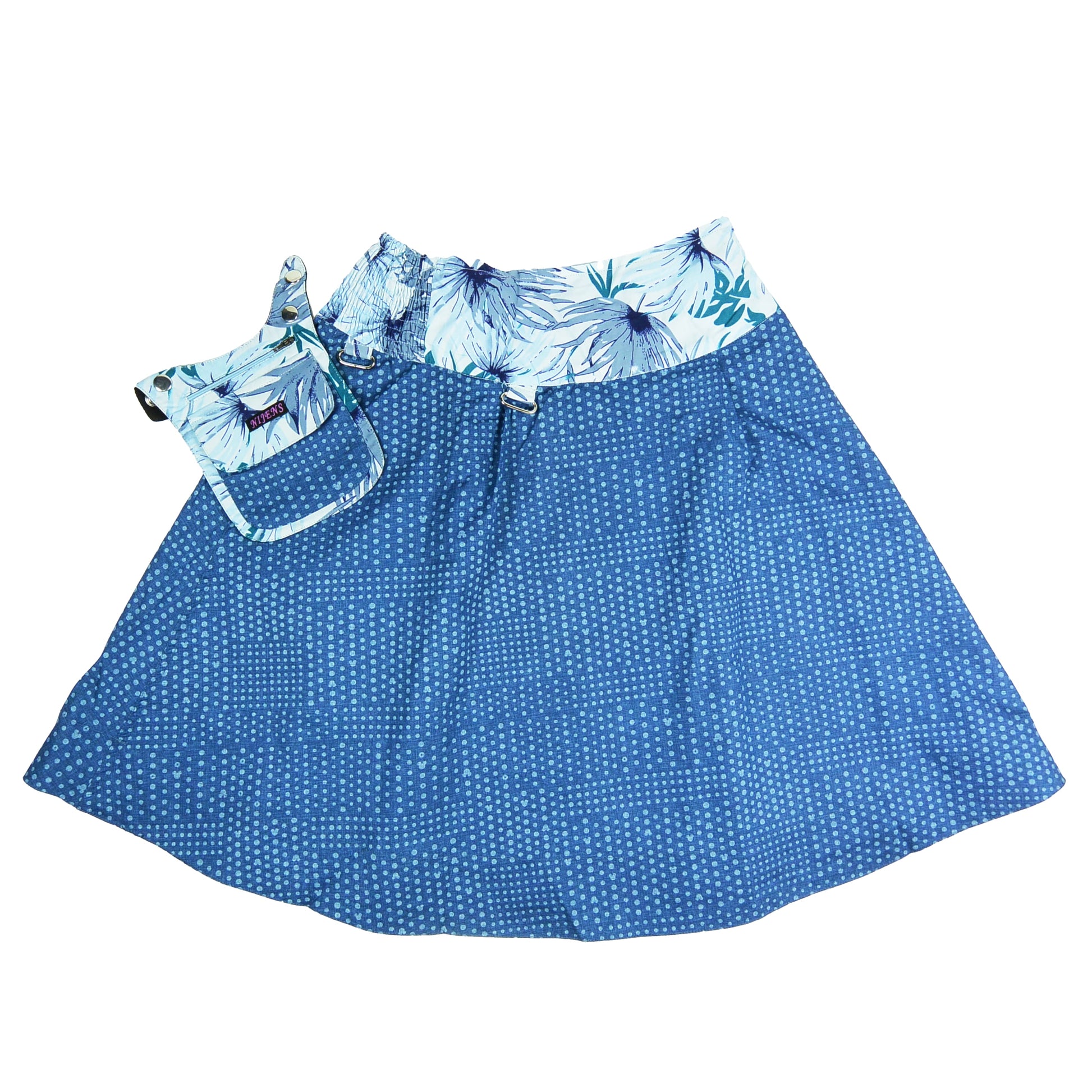 Nijens Damen One Size Wenderock mit Gummibund aus Bio-Baumwolle Blau 2