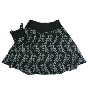 Nijens Damen Rock mit Gummibund Baumwolle Polka Dot Schwarz 1