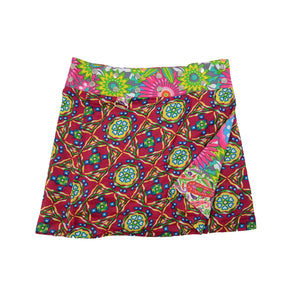 Nijens Kinderrock Mädchen Rock aus Baumwoll-Stoff Rosa-Rot 2