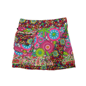 Nijens Kinderrock Mädchen Rock aus Baumwoll-Stoff Rosa-Rot