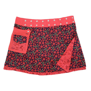 Nijens Wenderock XL Wickelrock aus 100% Baumwolle mit Floralen Motiven in Rot