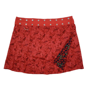 Nijens Wenderock XL Wickelrock aus 100% Baumwolle mit Floralen Motiven in Rot 2
