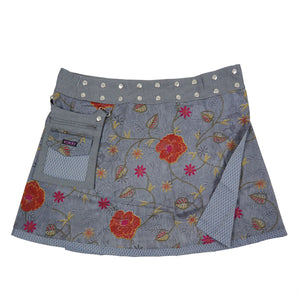 Nijens Wenderock XL aus Stoff-Baumwolle mit Floralen Motiven Grau