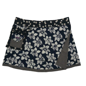 Nijens Wenderock XL Sommerrock Wickelrock aus 100% Baumwolle mit Floralen Motive