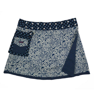 Nijens Wenderock XL aus Stoff-Baumwolle mit Blumen Motiven in Blau