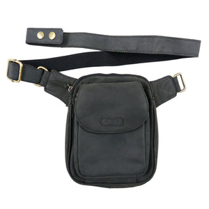 Gassi-Tasche Leder Charcoal Black Rindsleder S-XXXL für Hunde Nijens