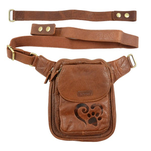 Nijens Gassi-Tasche Leder Brandy Leckerlitasche XXXL für Hunde