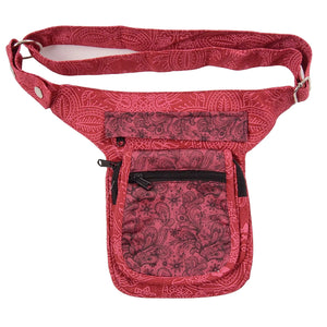Bauchtasche S-XXL Nijens Damen Hüfttasche mit Paisley in Rot