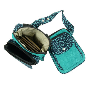 Nijens Doppeltasche aus Stoff in Türkis für die Aufbewahrung von Trainingsleckerlis