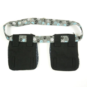 Nijens Doppelte Gassi-Tasche mit Hundepfoten-Motiv für Hundetraining