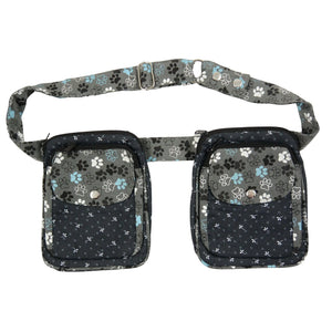 Nijens Doppelte Gassi-Tasche aus Stoff mit Hundepfoten-Motiv für Hundetraining