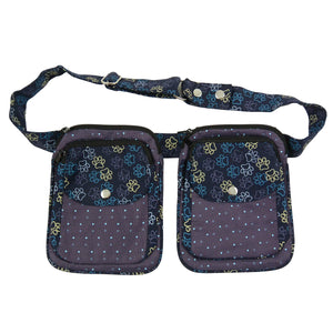 Nijens Doppeltasche - Waschbare Innentasche - Pfoten-Motiv - Futtertasche für Hundetraining