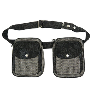 Nijens Doppelte Gassi-Tasche aus Stoff mit Floralen Motiv für Hundetraining