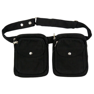 Nijens Doppelte Gassi-Tasche Leckerli-Beutel (Schwarz Uni) für Hundetraining