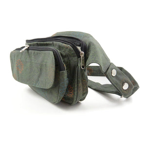 Nijens Multifunktionale Gassi-Tasche S-XXXL für Hunde Wanderung (Stoff Khaki Blumen)