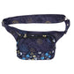 Nijens Gürteltasche Multifunktionale Gassi-Tasche S-XXXL für Hunde Wanderung (Stoff Lila Blumen)