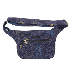 Nijens Gürteltasche Multifunktionale Gassi-Tasche S-XXXL für Hunde Wanderung (Stoff Lila Blumen) 4