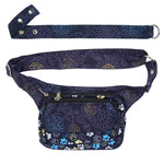 Nijens Gürteltasche Multifunktionale Gassi-Tasche XXXL für Hunde Wanderung (Stoff Lila Blumen) 