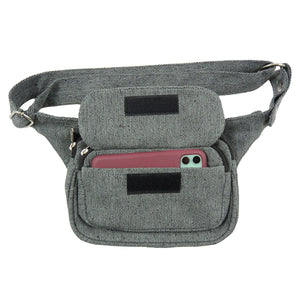 Nijens Hüfttasche Multifunktionale Gassi-Tasche S-XXXL für Hunde (Stoff Grau Two Tone 22) 2