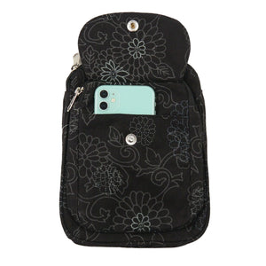 Nijens große Beuteltasche mit Schlaufen Stoff Black Flowers 4