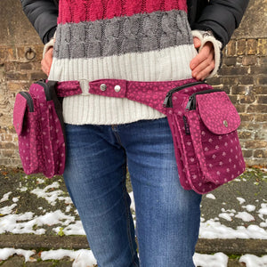 Nijens Doppelt Leckerli-Beutel mit Pfoten-Motiv in Magenta