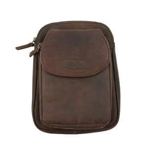 Nijens große Beuteltasche aus Leder Vintage Dunkelbraun Gassi-Tasche für Hunde