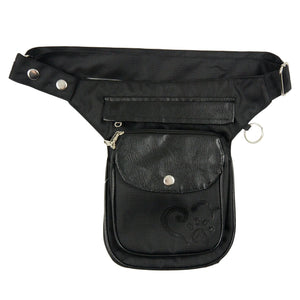 Nijens Wasserdichte Gassi-Tasche, Leckerlitasche für Hunde, mit Verstellbarem Gurt, Pfote&Herz in Schwarz