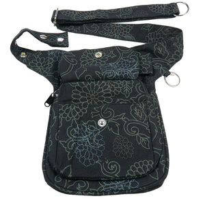 Gassi-Tasche S-XXXL für Hundebesitzer Nijens Hannover Flowers Black-Green Print R-57B