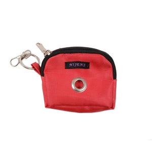 Kleine Beuteltasche mit Gürtelschlaufen, Öse und Karabiner, Nylon Wasserdicht Rot Nijens