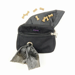 Nijens schwarze Beuteltasche mit Gürtelschlaufen für Hundekotbeutel und Leckerlis 2