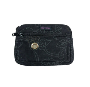 Nijens Kleine Beuteltasche mit Schlaufen, Öse, wasserdichtem Fach für Trainingsleckerlis, Black Flowers