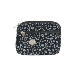 Kleine Beuteltasche mit Gürtelschlaufen mit Hundepfoten-Motiv in Charcoal 0737