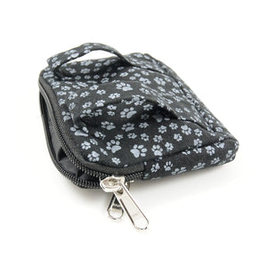 Nijens Kleine Beuteltasche mit Schlaufen - Stoff Täschchen mit Hundepfoten-Motiv Charcoal 2