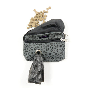 Nijens Kleine Beuteltasche (Grau) mit Hundekotbeutelfach, waschbarem Reißverschlussfach für Leckerlis