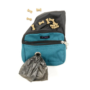 Kleine Beuteltasche mit Öse Nijens Baumwollstoff in Petrol