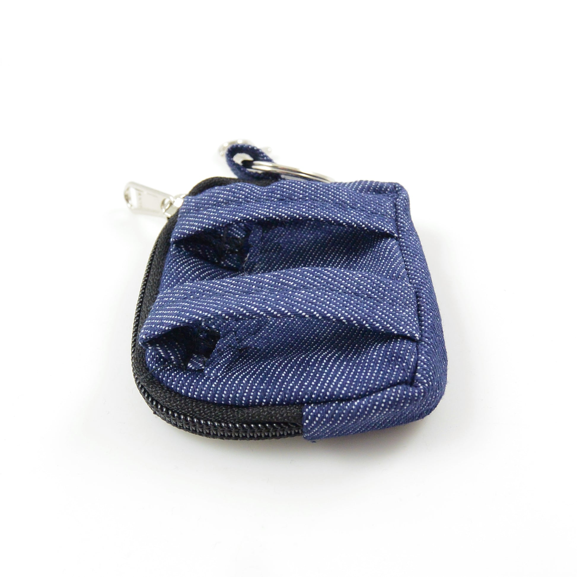 Nijens Kleine Beuteltasche mit Öse und Karabiner N 06 Denim-02 Blau 2