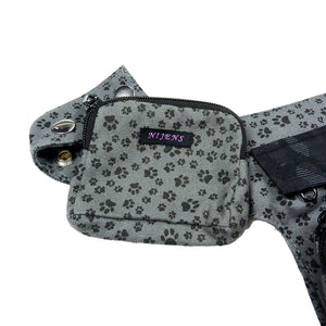 Nijens Kleine Beuteltasche Mini Beutel mit Pfotenabdruck in Grau 2