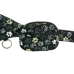 Nijens Kleine Beuteltasche Stoff Hundefußabdrücke in Schwarz 3