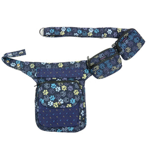 Nijens Kleine Beuteltasche mit Gürtelschlaufen Bunte Hunde-Fußabdrücke 03039