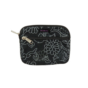 Nijens Kleine Beuteltasche Baumwollstoff Black Flowers