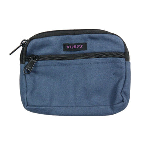 Nijens kleine Beuteltasche mit Gürtelschlaufen in einer Farbmischung in Blau Lotus