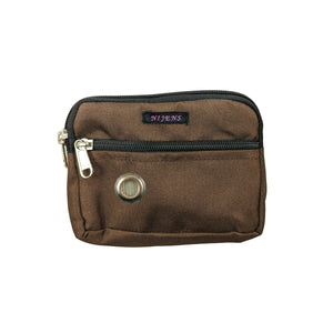 Nijens Kleine Beuteltasche mit Schlaufen, Öse, Wasserfester Stoff Braun