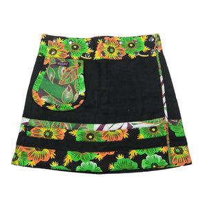 Wollrock Nijens Wickelrock aus Wolle Black-Green Tweed