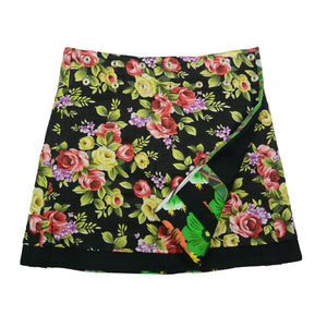 Wollrock Nijens Wickelrock aus Wolle Black-Green Flowers