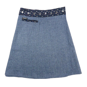 Nijens Wickelrock aus Wolle Graublau Tweed Damen Rock