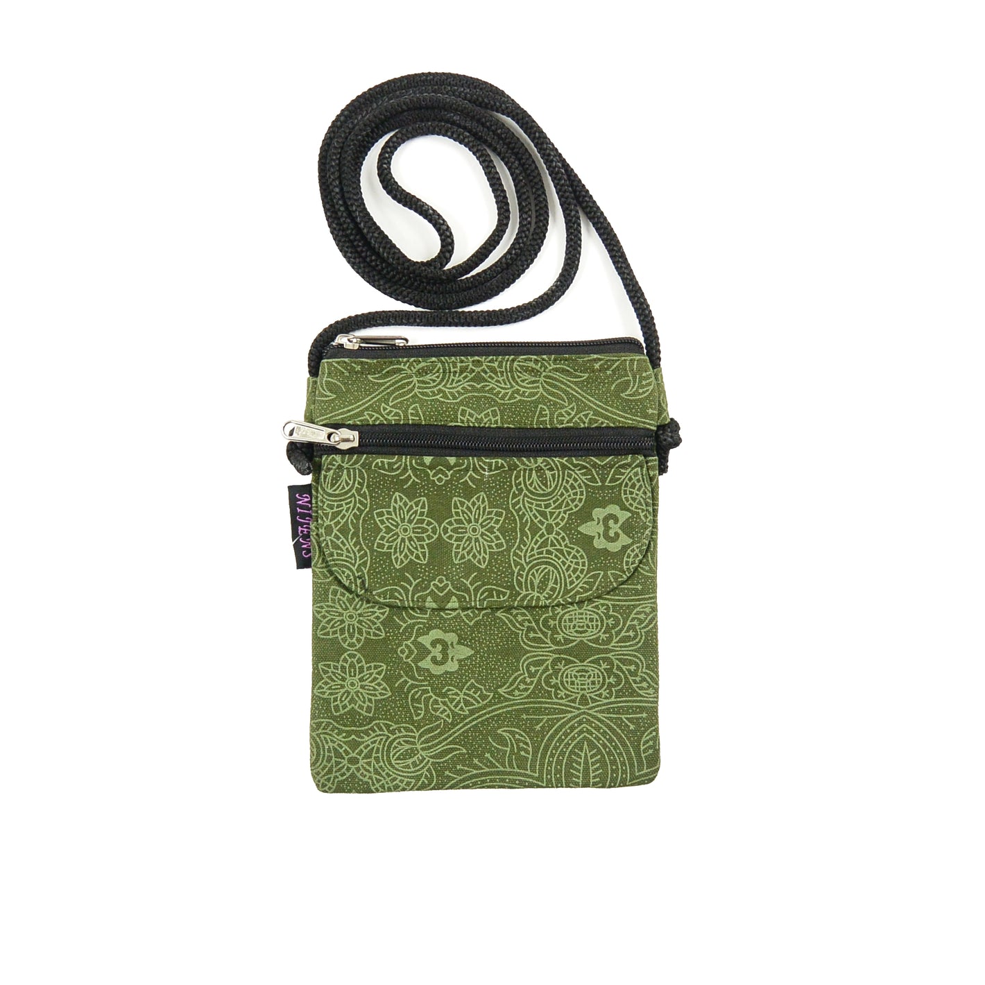 Nijens Kleine Tasche Smartphone-Tasche aus Canvas in Olive-Khaki OM 