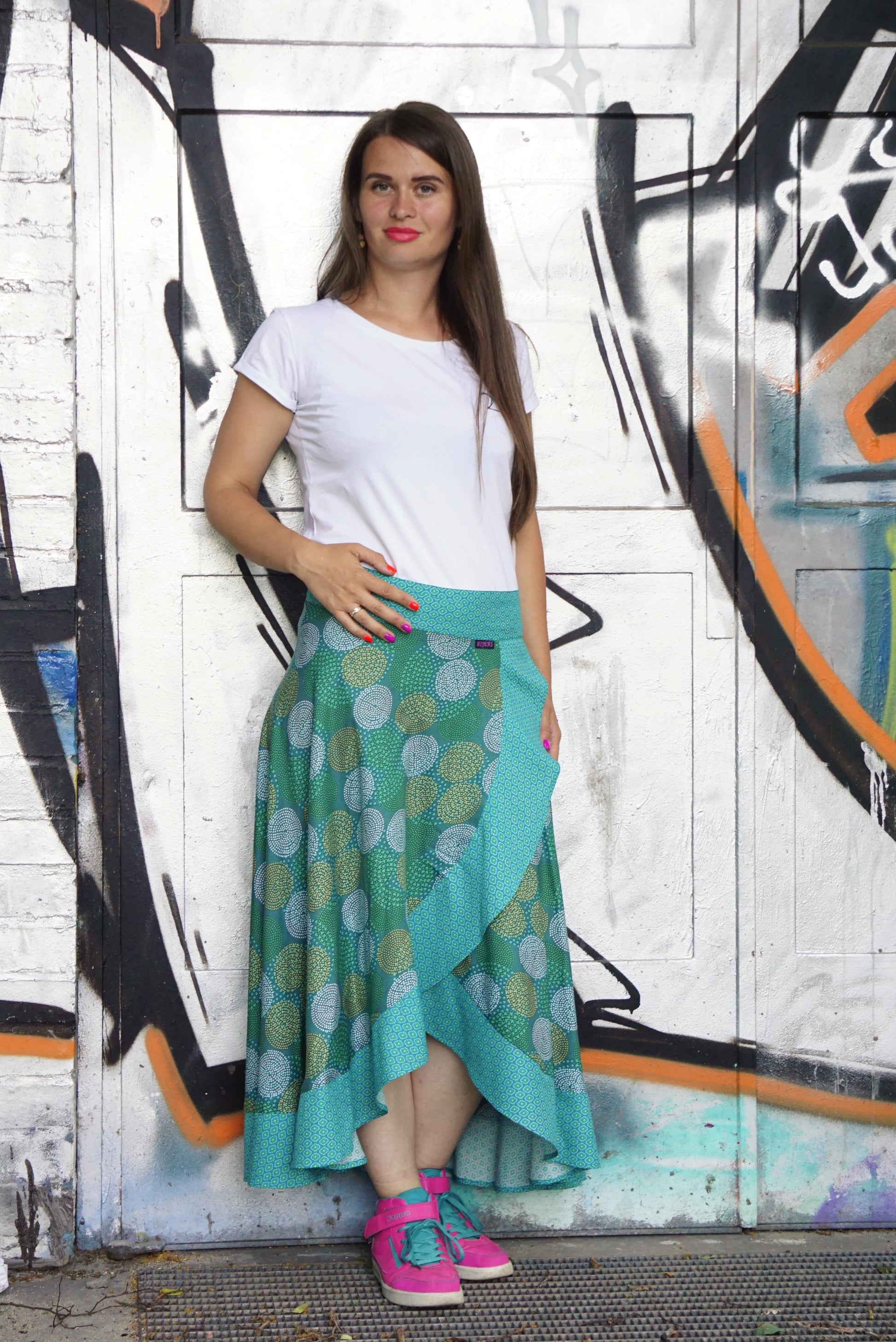 Wrap skirt Nijens Berlin summer skirt maxi turquoise 