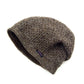 Woll-Mütze Lange Beanie Winteraccessories Handgestrickt Angenehm Weich Flexible Schurwolle Braun Foto