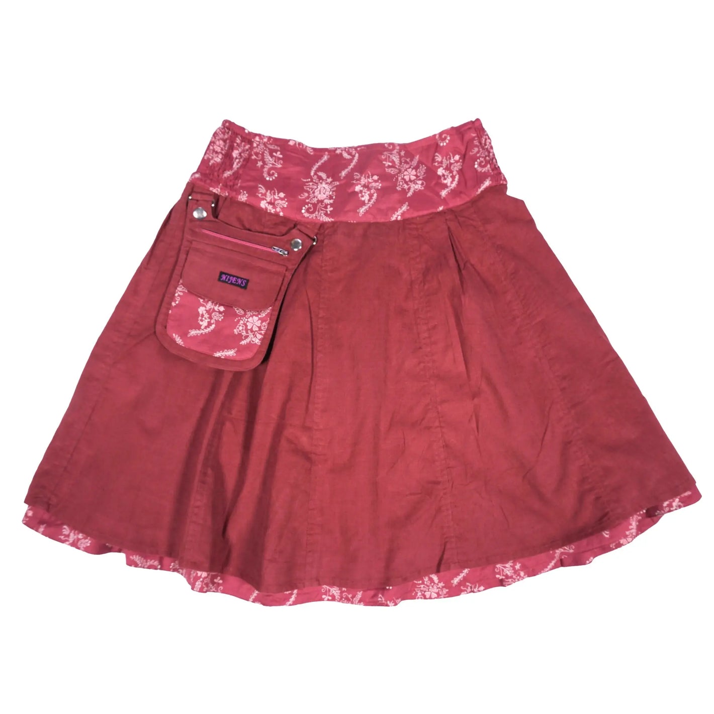 Nijens Kordrock Damen Wenderock Skirt Corduroy Koralle