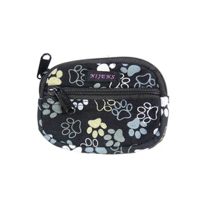 Nijens Kleine Beuteltasche Stoff Hundefußabdrücke in Schwarz